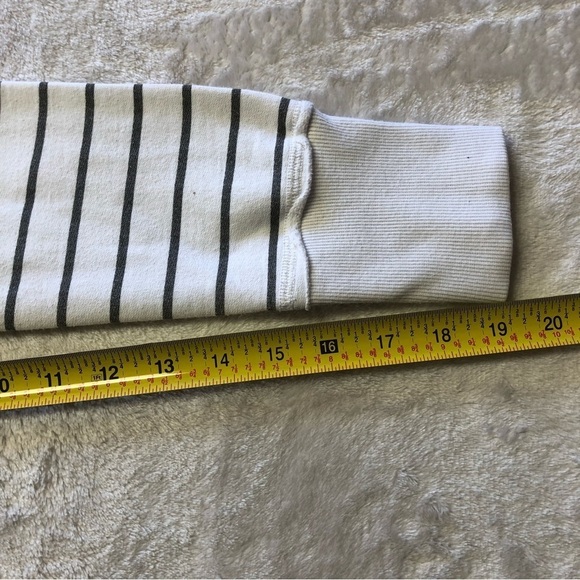 DISNEYLAND Resort White & Grey Striped Pullover Hoodie Size Med - Picture 9 of 11